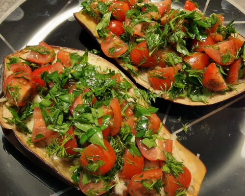 spread the fresh tomato and herb