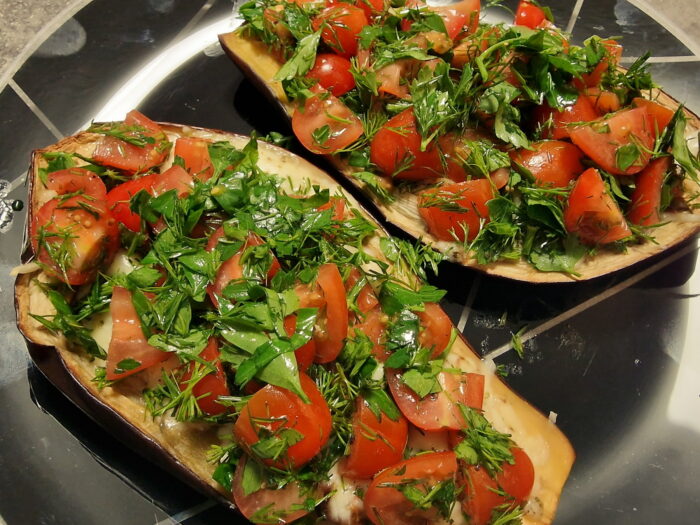 spread the fresh tomato and herb