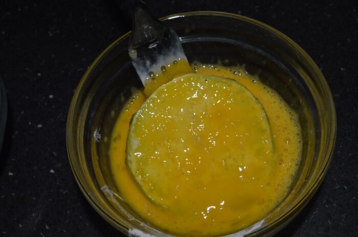 Using a fork, turn it over on both sides