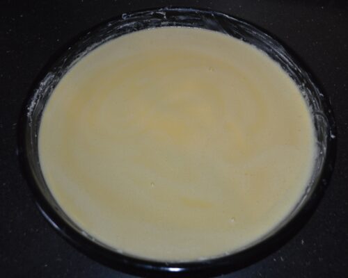 Pour the mixture into the baking tray