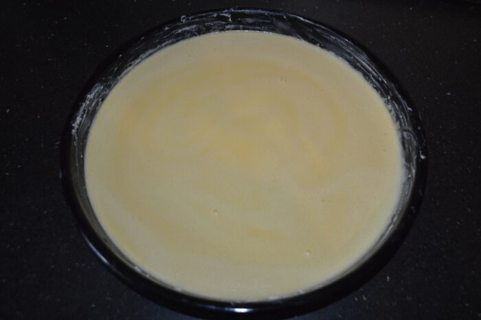 Pour the mixture into the baking tray