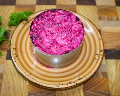 use a culinary ring to give the salad a festive look