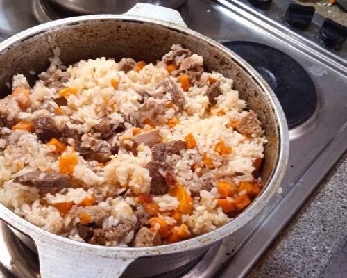 remove the garlic, and gently stir