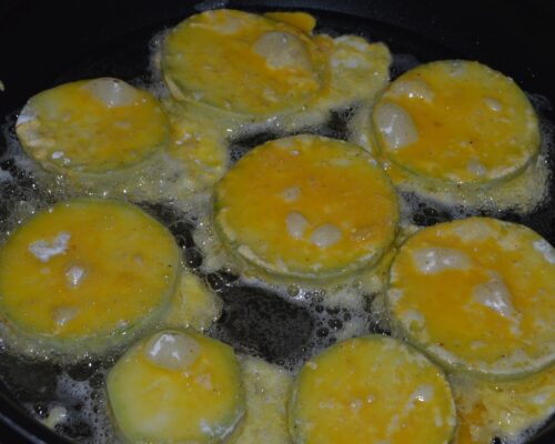 fry the zucchini over low heat