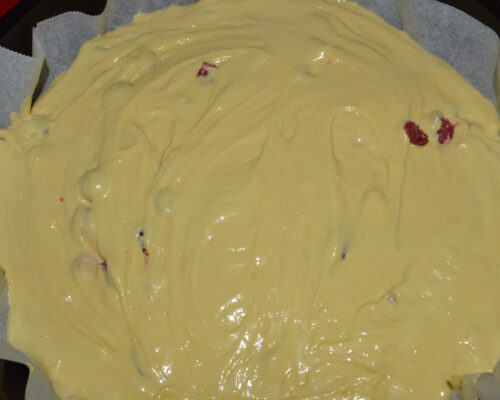 Pour the mixture onto a baking tray