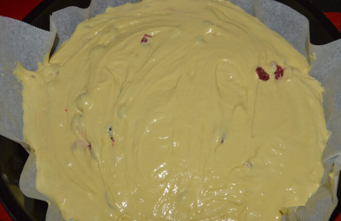 Pour the mixture onto a baking tray