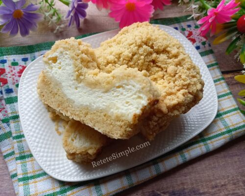 Sliced King Vatrushka cake showing creamy filling