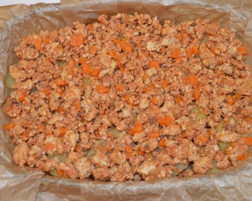 The fourth layer will be ground meat