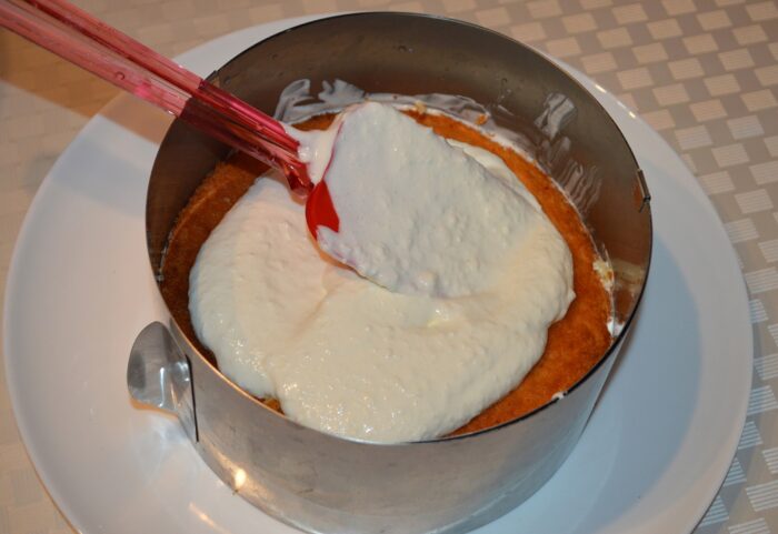 Place the second half of the sponge cake on top