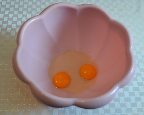 Break the eggs into a deep bowl