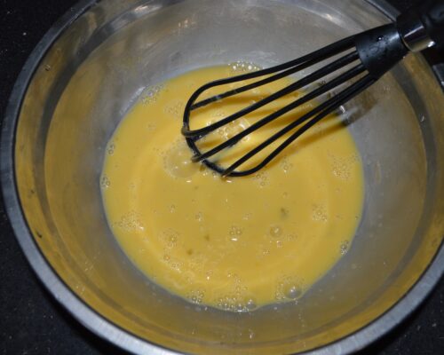 Stir the eggs