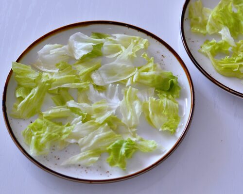 Wash the lettuce leaves