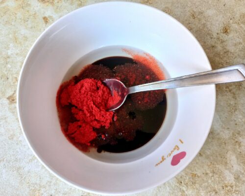 combine the sunflower oil, soy sauce