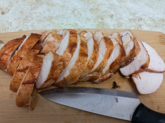 The ham retains its shape perfectly