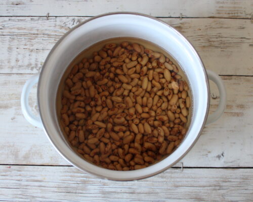 The beans should be washed and covered with cold water