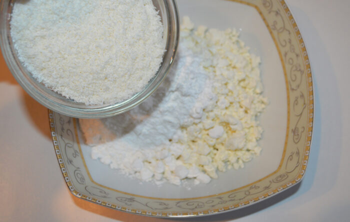 Then add half of the coconut flakes