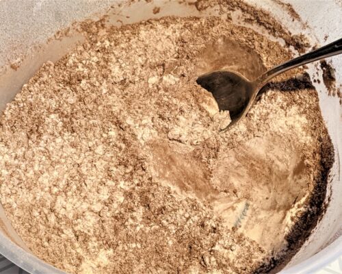 Sieve together the flour, cocoa powder