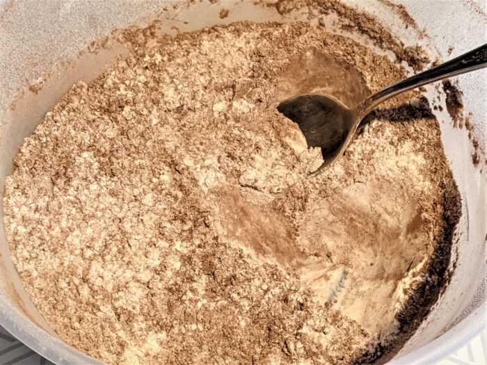 Sieve together the flour, cocoa powder