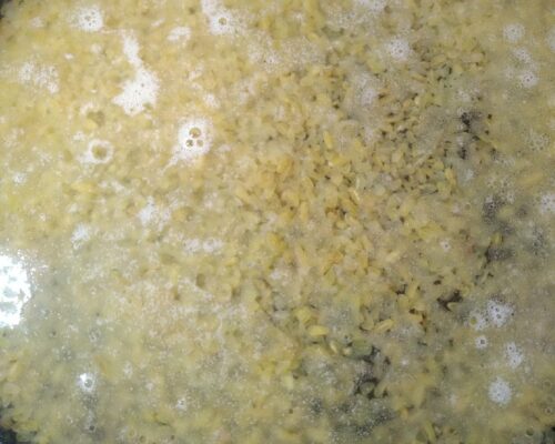 Add the water, cover the pan