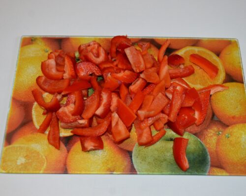 Chop the bell pepper