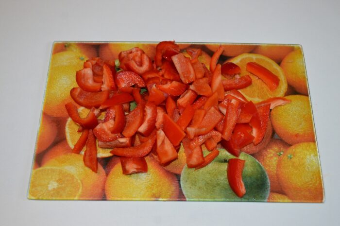 Chop the bell pepper