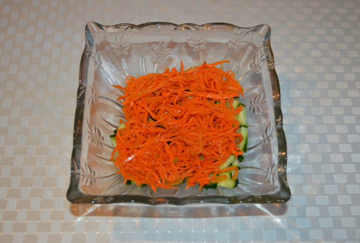 Add the koreean carrot salad.