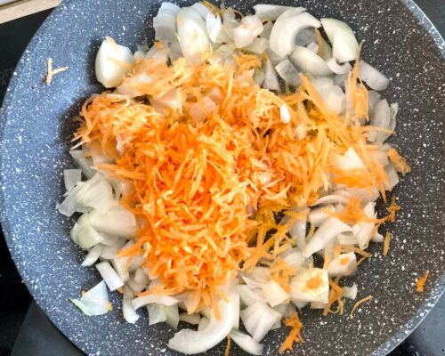 Add the grated carrots