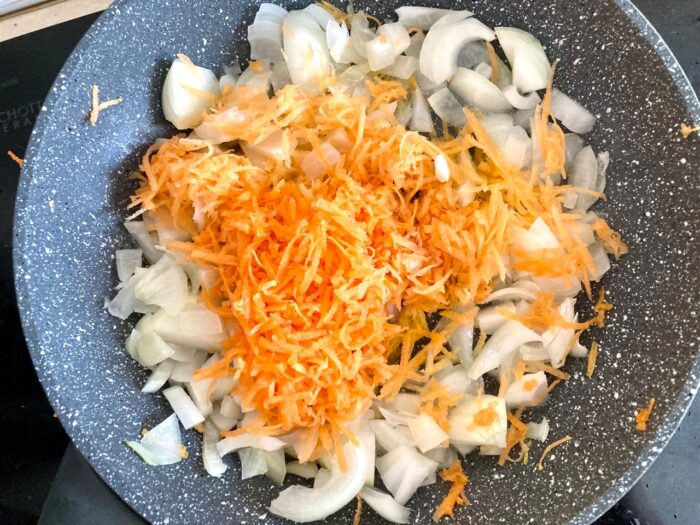 Add the grated carrots