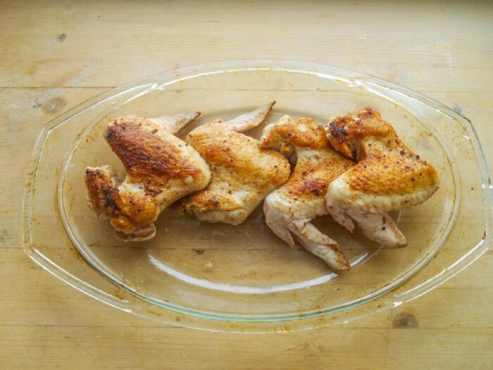 Transfer the wings to a frying pan