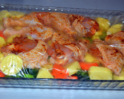 Place a baking bag in a mold
