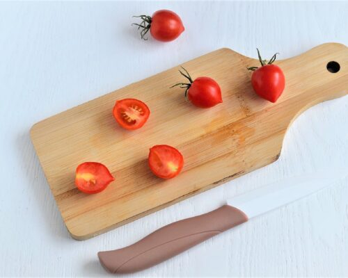 Wash the cherry tomatoes and cut