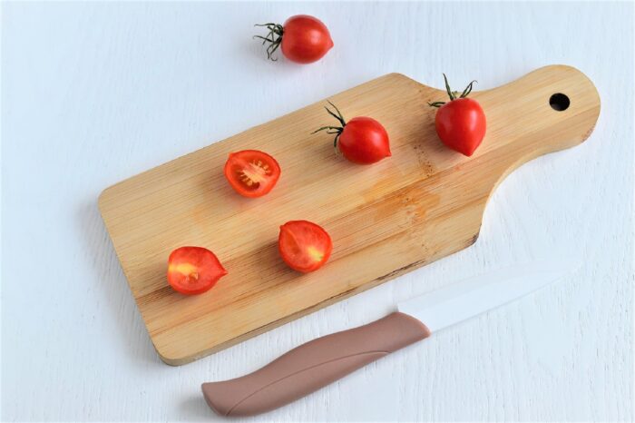 Wash the cherry tomatoes and cut