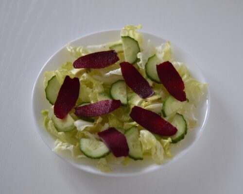 Cut the cucumbers into half-circles