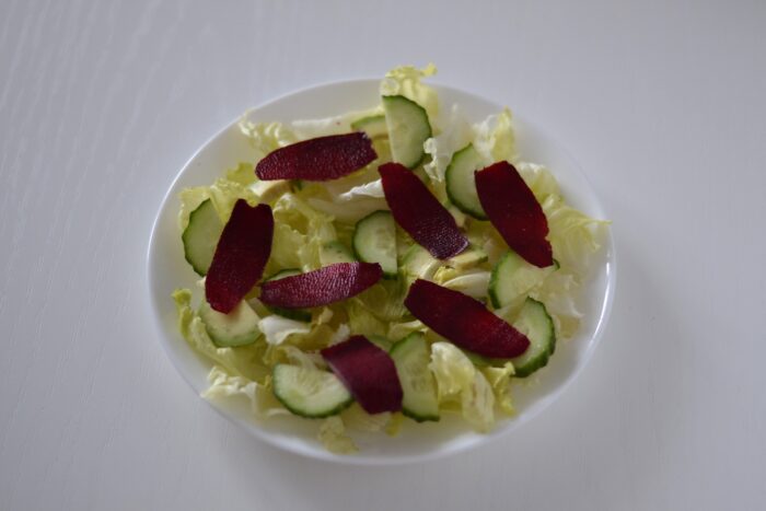 Cut the cucumbers into half-circles