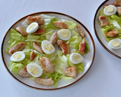 Cut each egg in half and arrange