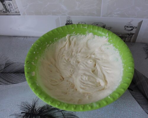 Mix the butter at room temperature with the condensed milk