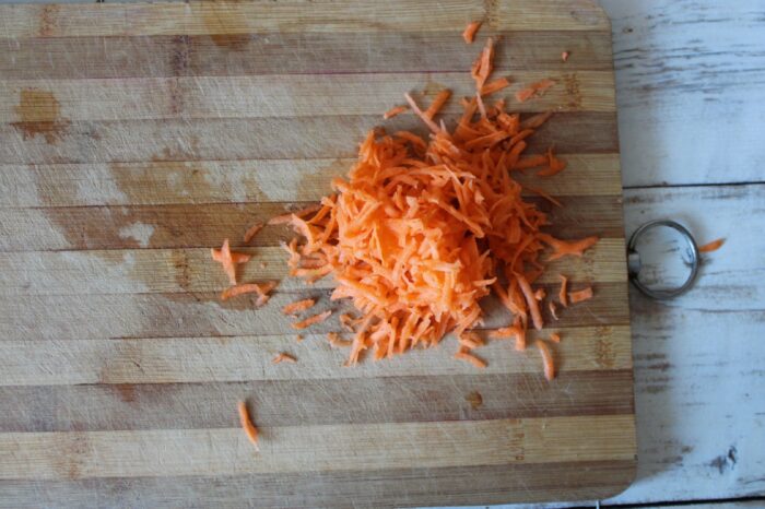 Grate the carrots