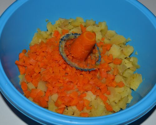 Cut the carrots.