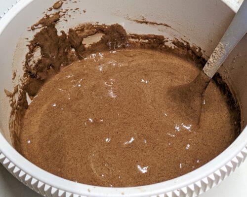 Add the dry ingredients to the egg mixture