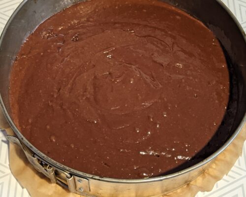 pour in the mixture, and bake
