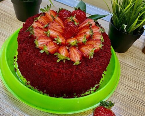 red velvet cake finished