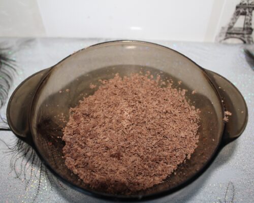 Grate the chocolate using a coarse grater