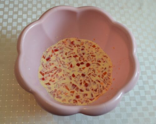 Add the chopped pepper to the bowl