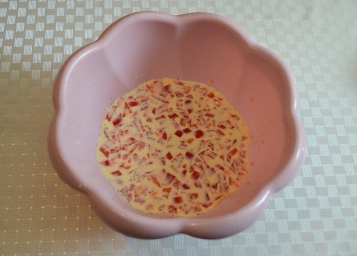 Add the chopped pepper to the bowl