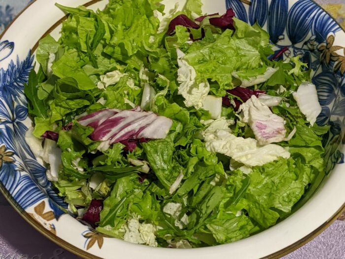 Tear the lettuce leaves