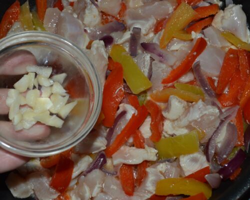 Add the chopped garlic