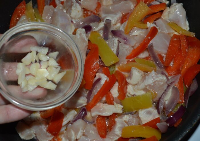 Add the chopped garlic