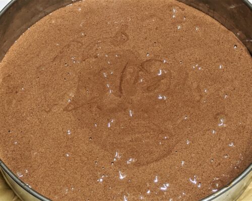 pour the batter into the pan