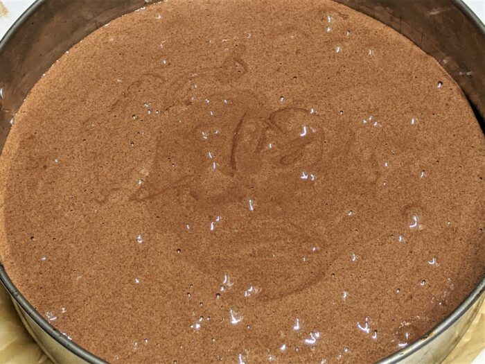 pour the batter into the pan