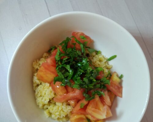 place the porridge from the skillet in a bowl
